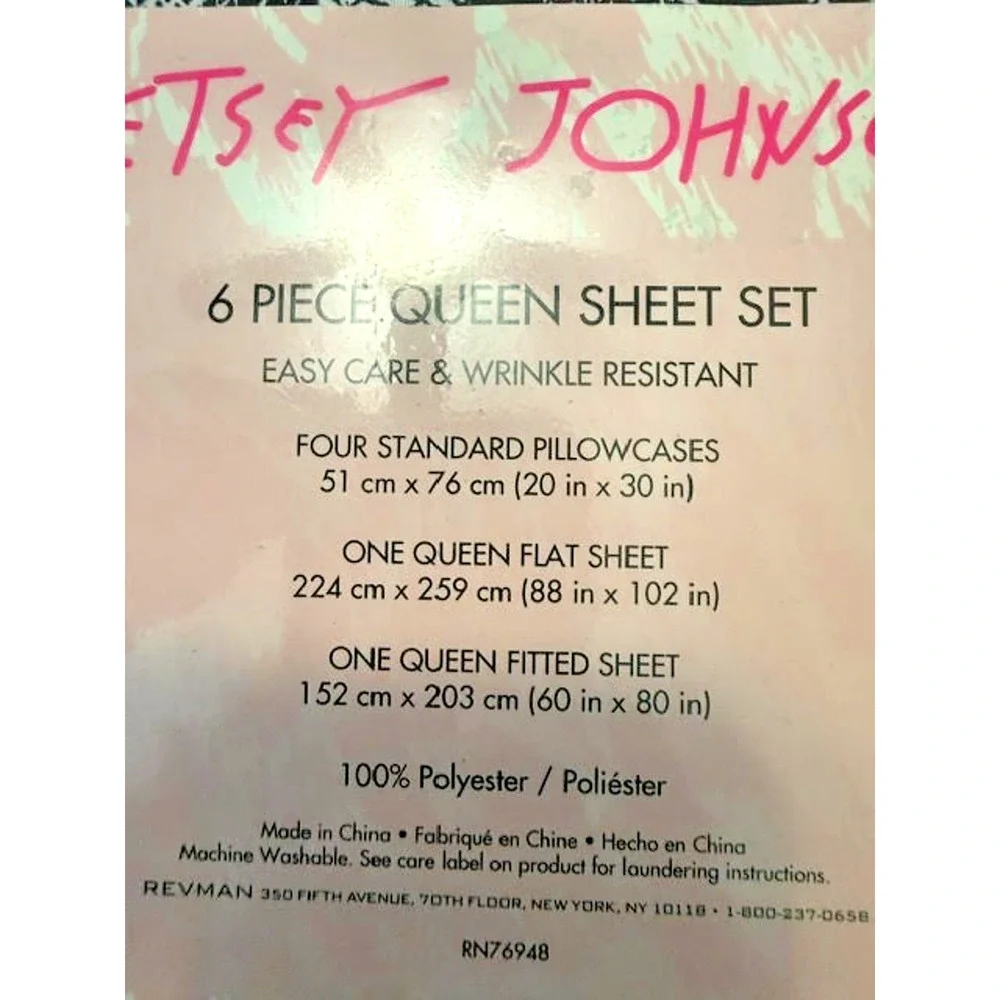 Betsey Johnson Lovely Lace Skulls Queen 6pc Sheet Set Black White New